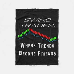 Funny Swing Trader Trading Stock Market Fleece Blanket