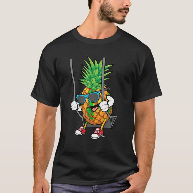 Funny Swinging Pineapple Lover Gift Cute Swinger M T-Shirt (Front)