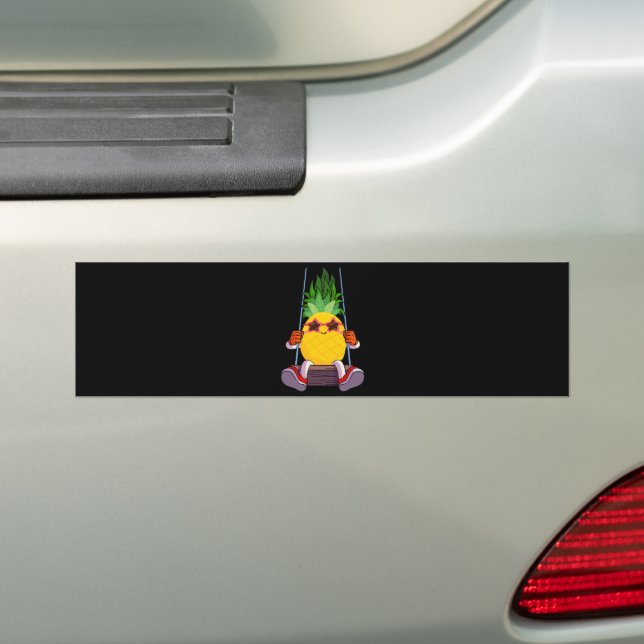 Funny Swinging Pineapple Swinger Bumper Sticker (On Car)