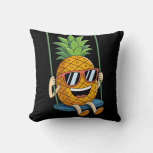 funny swinging pineapple swinger Throw Pillow