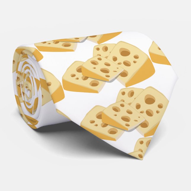 Funny Swiss gourmet cheese Tie (Rolled)