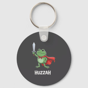 Funny Sword Meme Quote Huzzah Frog Knight  Key Ring