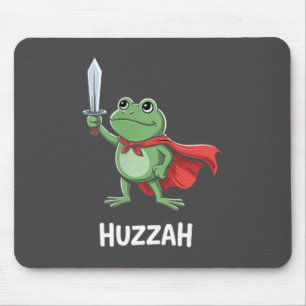 Funny Sword Meme Quote Huzzah Frog Knight  Mouse Mat