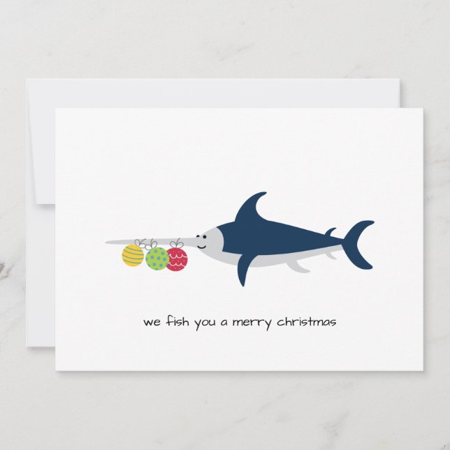 Funny Swordfish Christmas Card (Front)