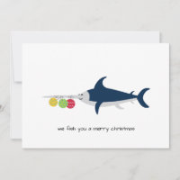 Funny Swordfish Christmas Card