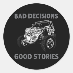 Funny Sxs Art For Men Women Sxs Utv Offroading Sid Classic Round Sticker