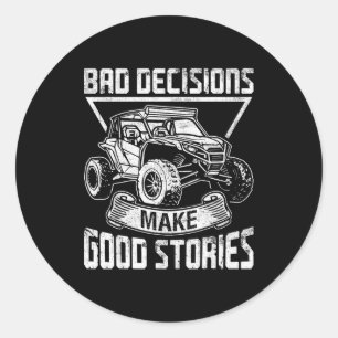 Funny Sxs Design For Men Women Sxs Utv Side By Sid Classic Round Sticker