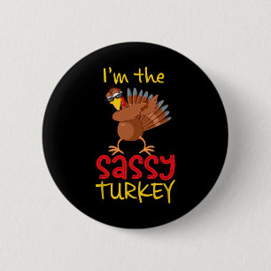 Funny Sy Turkey Matching Family Group Thanksgiving 6 Cm Round Badge