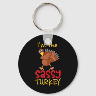 Funny Sy Turkey Matching Family Group Thanksgiving Key Ring