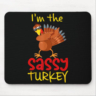 Funny Sy Turkey Matching Family Group Thanksgiving Mouse Mat