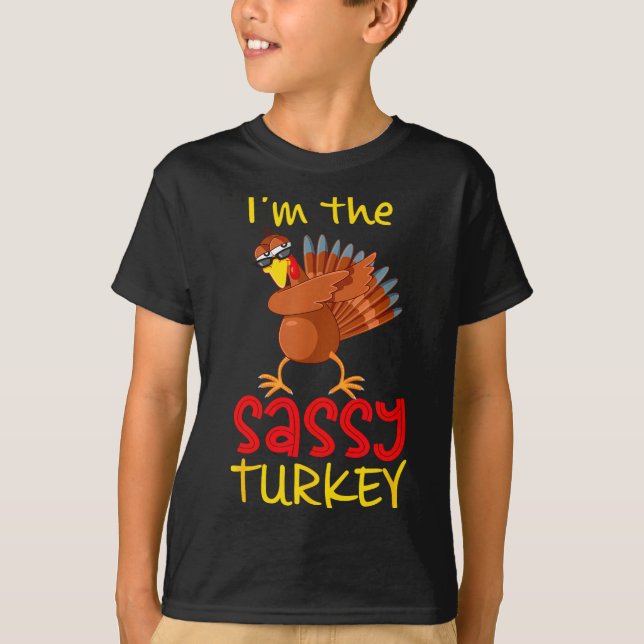 Funny Sy Turkey Matching Family Group Thanksgiving T-Shirt (Front)