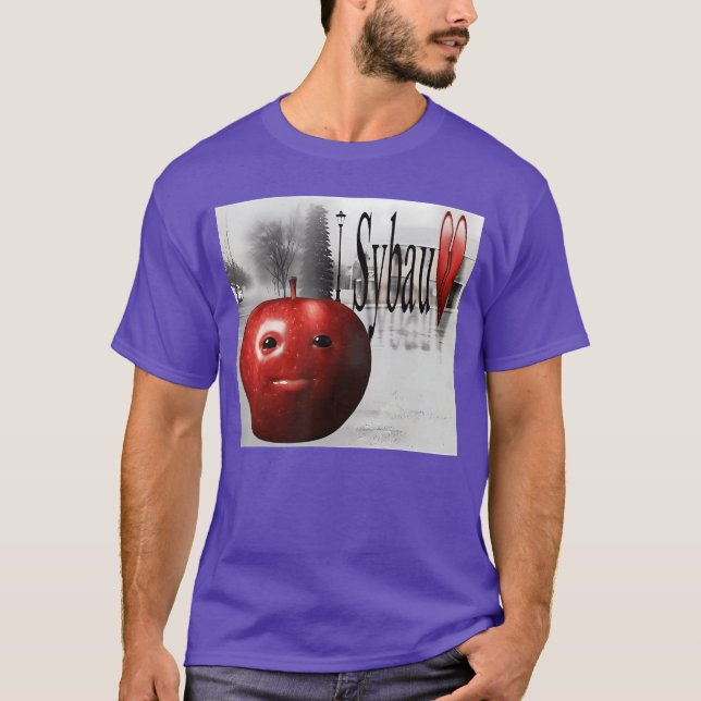 Funny SYBAU Silly AI Apple gen z Meme BrainRot Hum T-Shirt (Front)