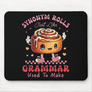Funny Synonym Rolls Joke Cinnamon Rolls Grammar Pu Mouse Mat