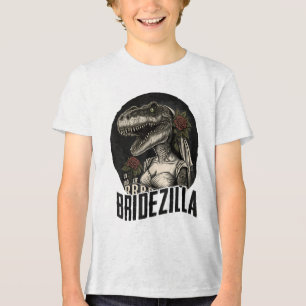 Funny T-rex Bride Design, Bridezilla _1 Tri-Blend Shirt