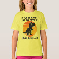 Funny T Rex Clap Your Oh Retro Dinosaur Joke