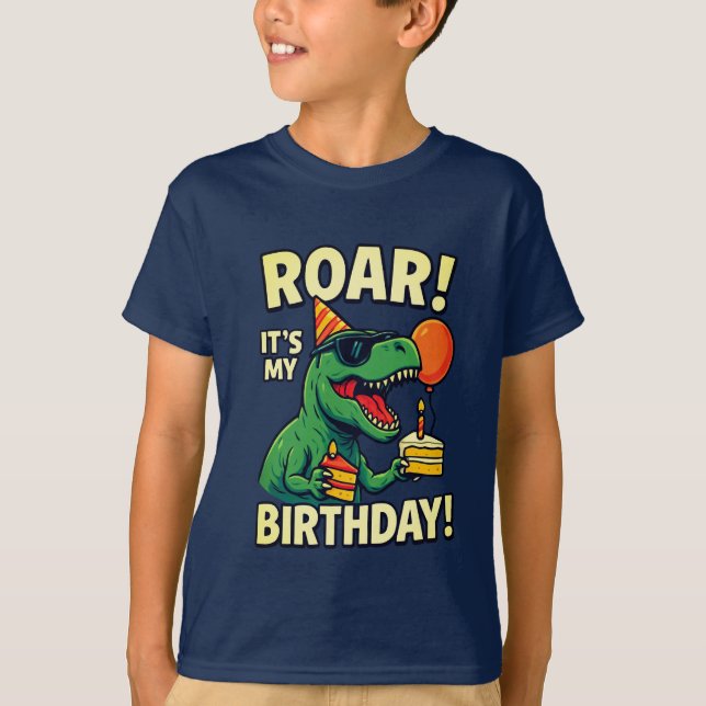  Funny T-Rex Dino Birthday T-Shirt (Front)