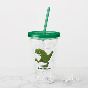 Funny T rex dinosaur cartoon humour Acrylic Tumbler