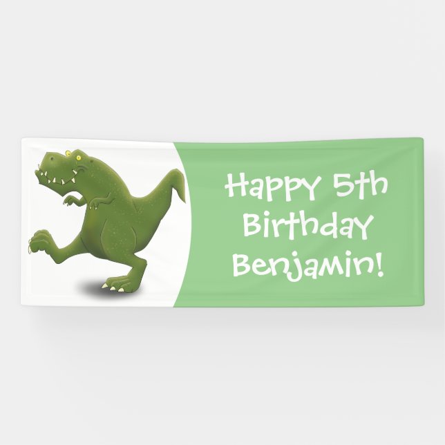 Funny T rex dinosaur cartoon humour Banner (Horizontal)