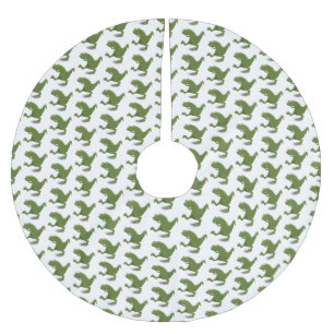 Funny T rex dinosaur cartoon humour Brushed Polyester Tree Skirt