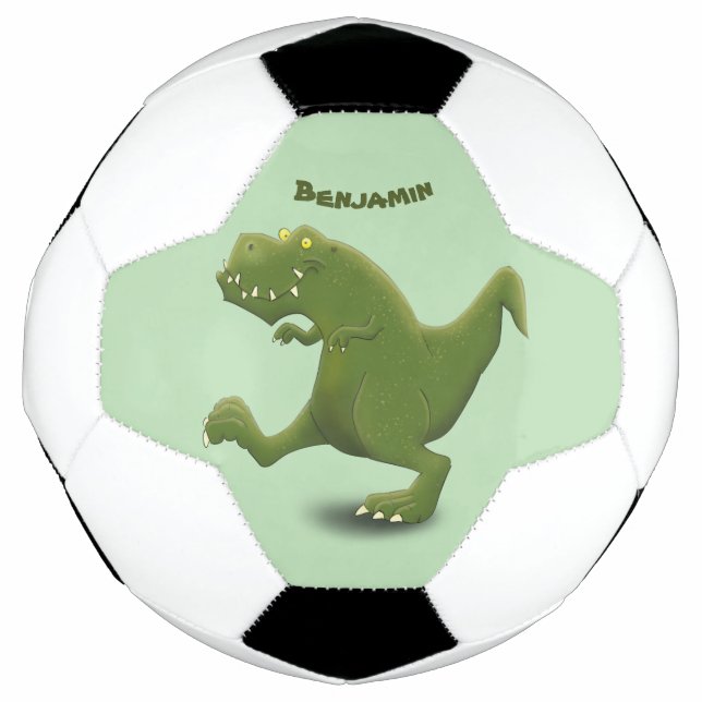 Funny T rex dinosaur cartoon humour Football (Front)