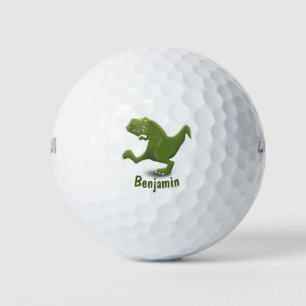 Funny T rex dinosaur cartoon humour Golf Balls
