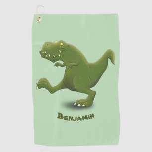 Funny T rex dinosaur cartoon humour Golf Towel