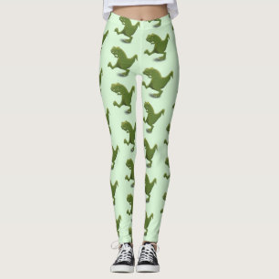 Funny T rex dinosaur cartoon humour Leggings