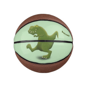 Funny T rex dinosaur cartoon humour Mini Basketball