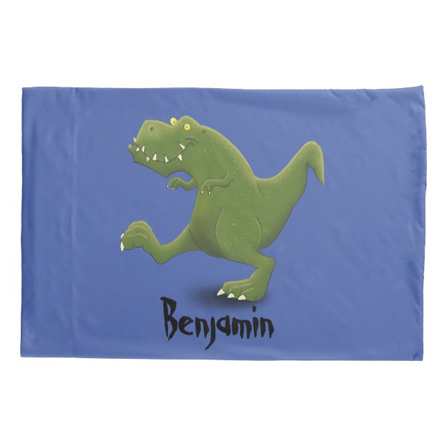 Funny T rex dinosaur cartoon humour Pillowcase (Back)