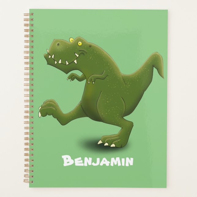 Funny T rex dinosaur cartoon humour Planner (Front)