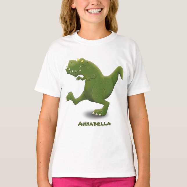 Funny T rex dinosaur cartoon humour T-Shirt (Front)