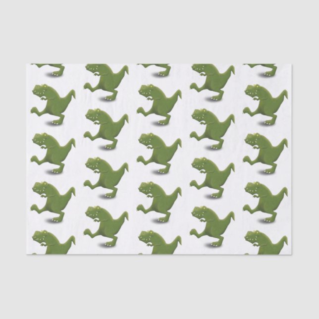 Funny T rex dinosaur cartoon humour Tissue Paper (Front)