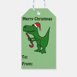 Funny T-rex Dinosaur Christmas Gift Tags