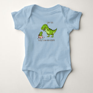 Funny T-Rex Dinosaur Dad Does God Exist Atheist Baby Bodysuit