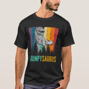 Funny T Rex Dinosaur Grumpy Saurus Family Fathers T-Shirt
