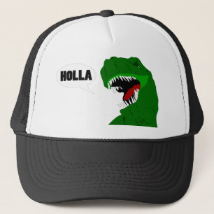 Funny T-rex Dinosaur Holla design Trucker Hat