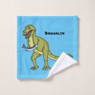 Funny T rex dinosaur illustration Bath Towel Set