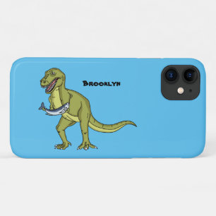 Funny T rex dinosaur illustration  iPhone 11 Case