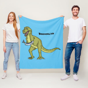 Funny T rex dinosaur illustration  Fleece Blanket