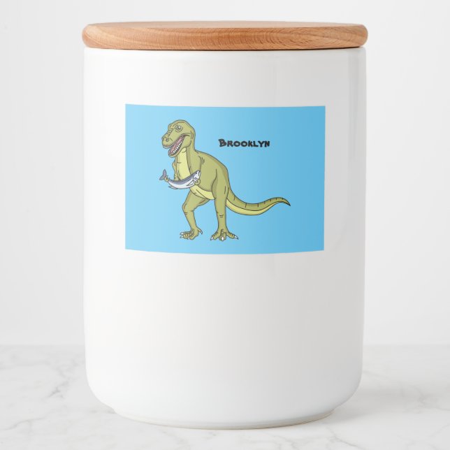 Funny T rex dinosaur illustration  Food Label (Front)