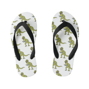 Funny T rex dinosaur illustration  Kid's Flip Flops