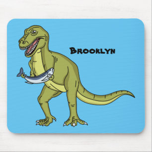Funny T rex dinosaur illustration Mouse Mat