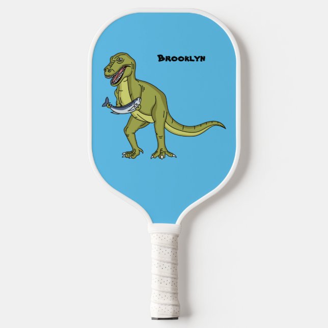 Funny T rex dinosaur illustration Pickleball Paddle (Front)