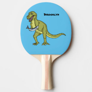 Funny T rex dinosaur illustration Ping Pong Paddle