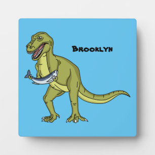 Funny T rex dinosaur illustration Plaque