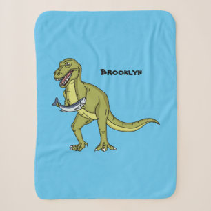 Funny T rex dinosaur illustration Sherpa Blanket