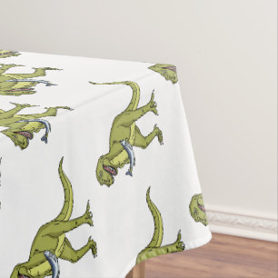 Funny T rex dinosaur illustration Tablecloth