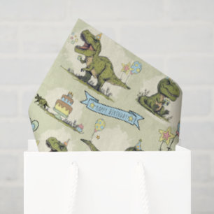 Funny T Rex Dinosaur Jurassic Boy Birthday Party Tissue Paper
