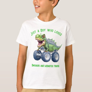 Funny T rex dinosaur monster truck T-Shirt