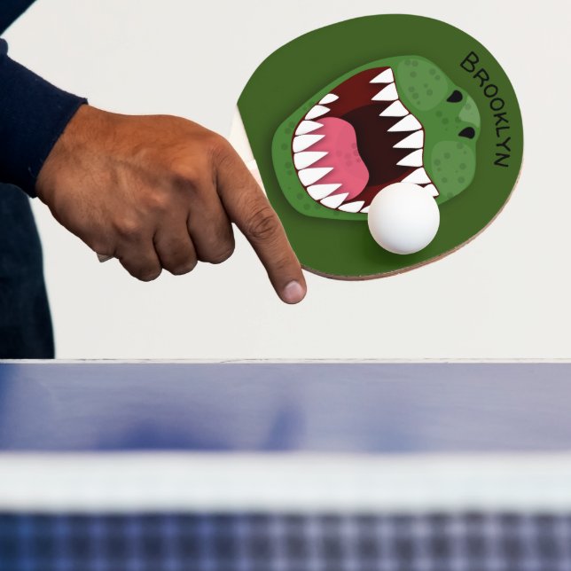 Funny T Rex dinosaur mouth cartoon illustration Ping Pong Paddle (Insitu)